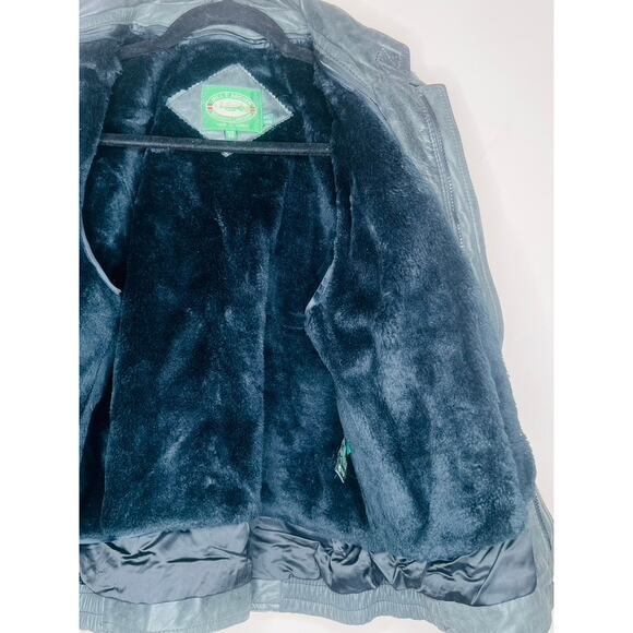 VINTAGE 80s Leather Bomber Jacket Hill and Archer Size 42 - Picture 9 of 12